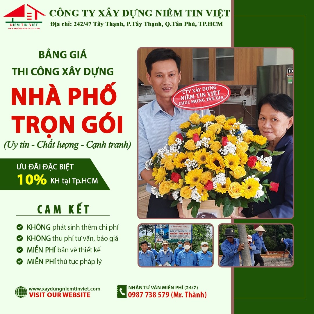 Thi công xây dựng nhà phố trọn gói