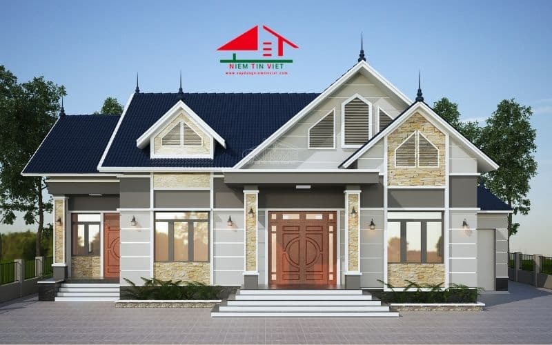 Mẫu nhà cấp 4 phong cách mái Thái