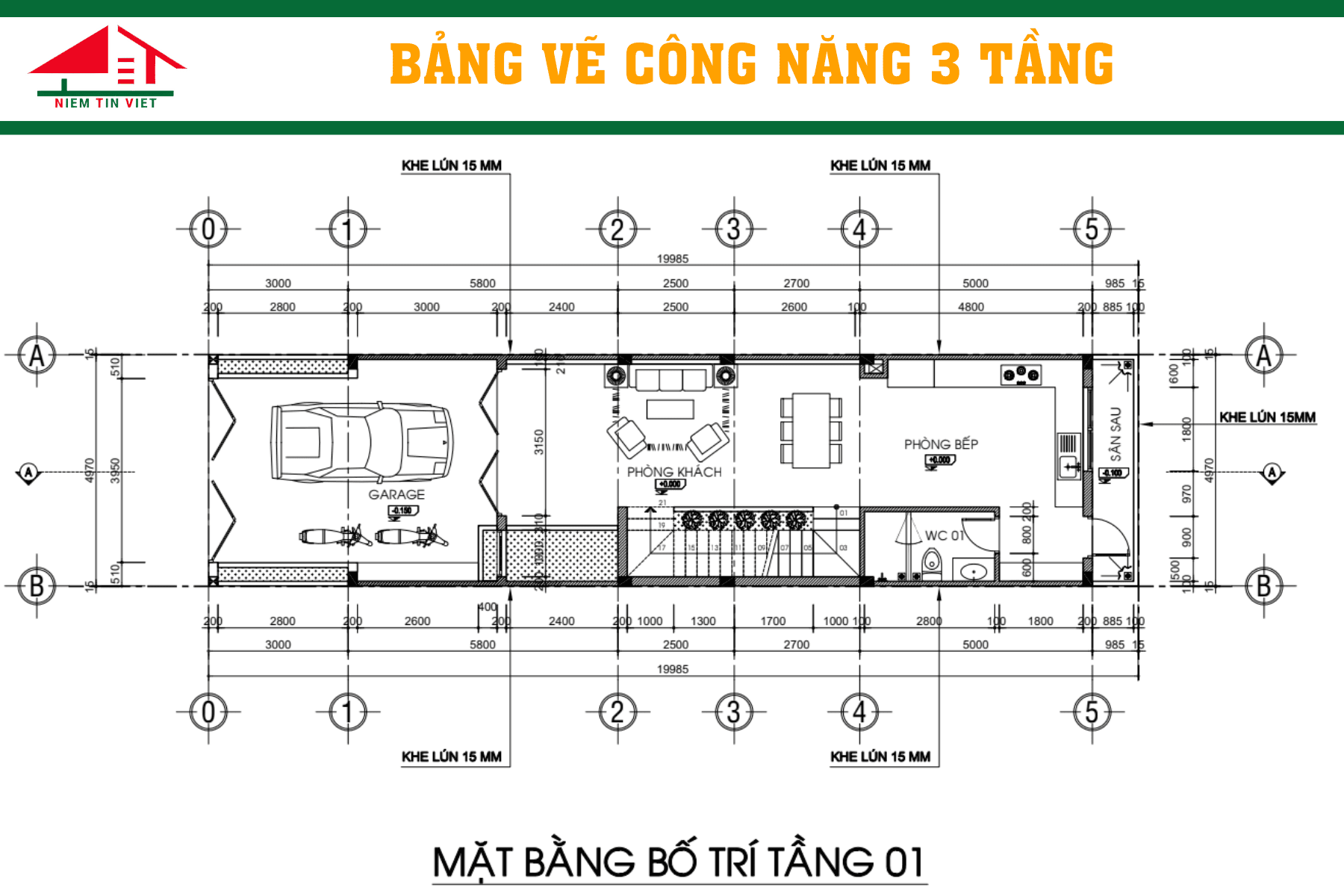 bảng vẽ công năng nhà 3 tầng - 2