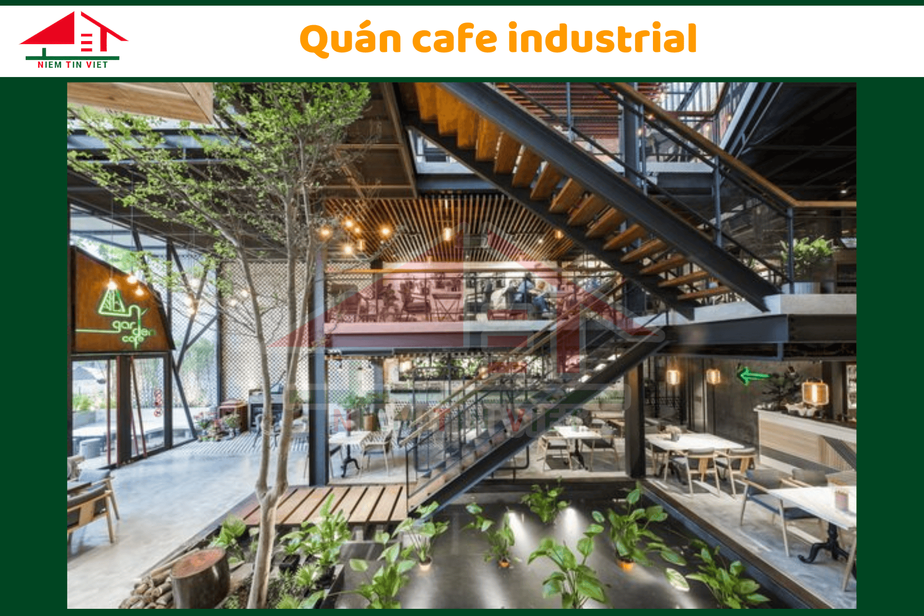 Cải tạo nhà cũ thành quán cafe đẹp Industrial