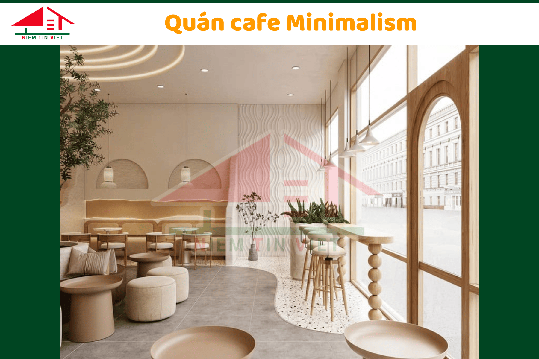 Cải tạo nhà cũ thành quán cafe đẹp Minimalism