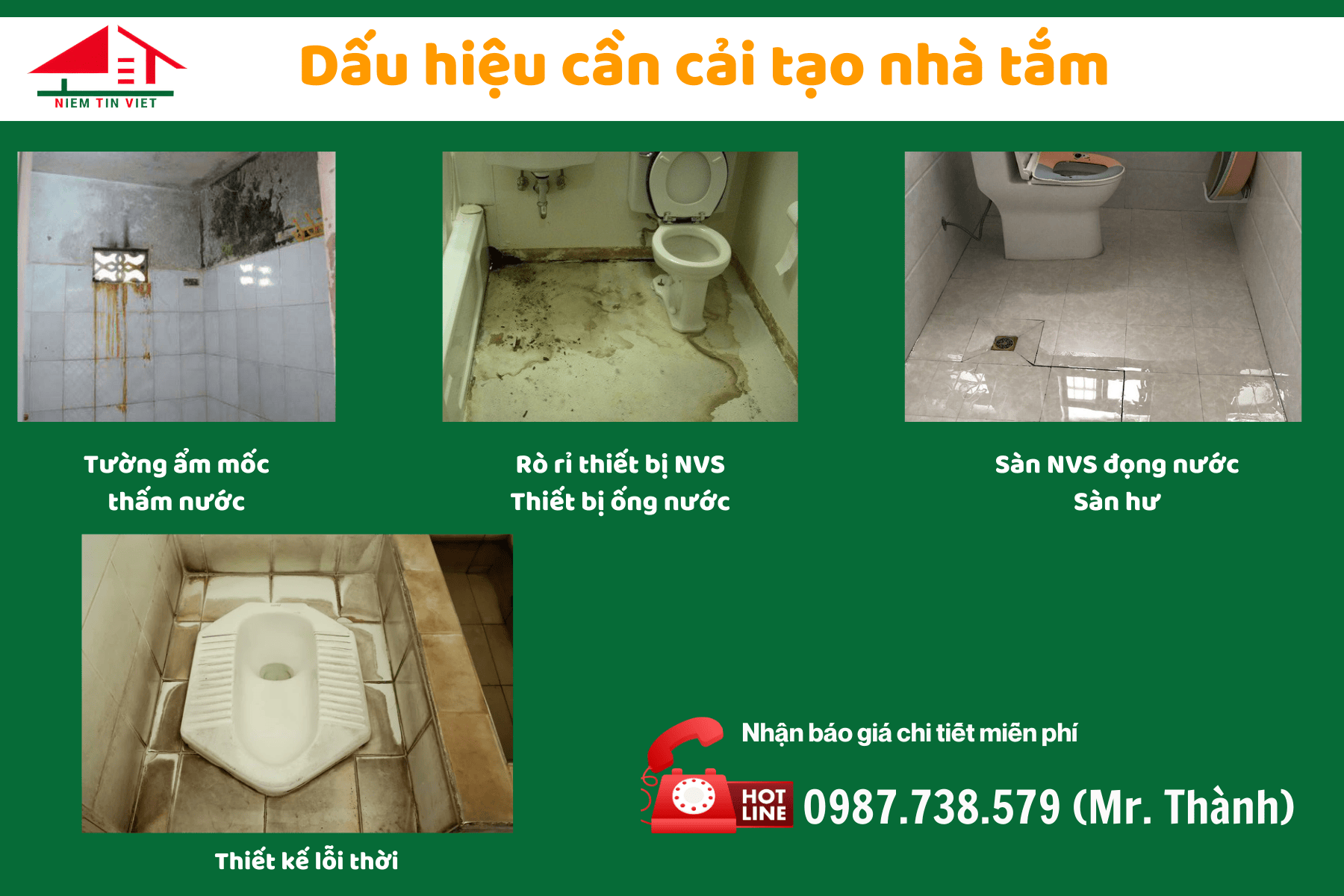 Dấu hiệu cần cải tạo nhà tắm