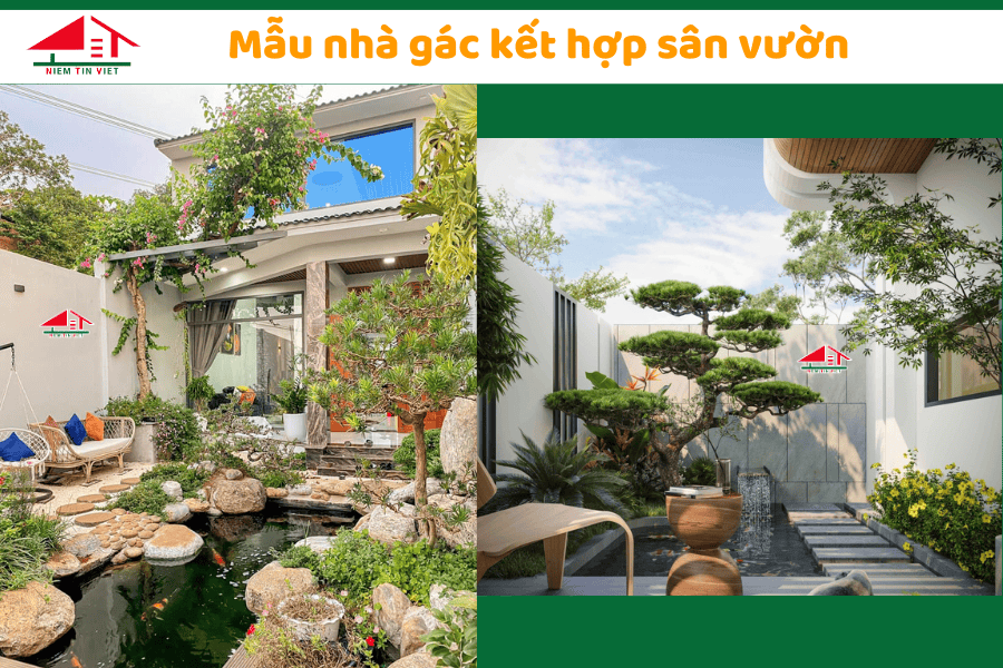 Xây nhà gác lửng - Sân vườn