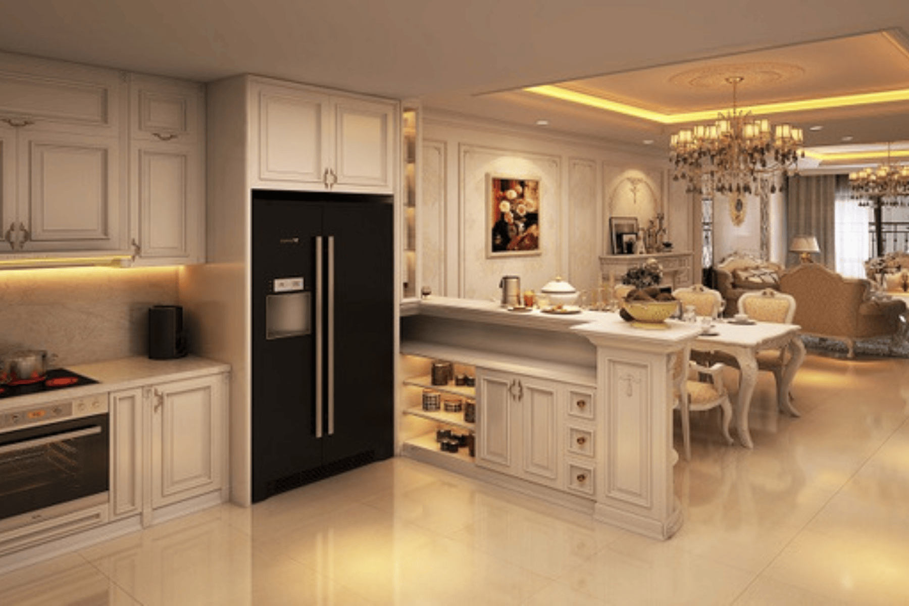 Sửa nhà bếp cũ tân cổ điển