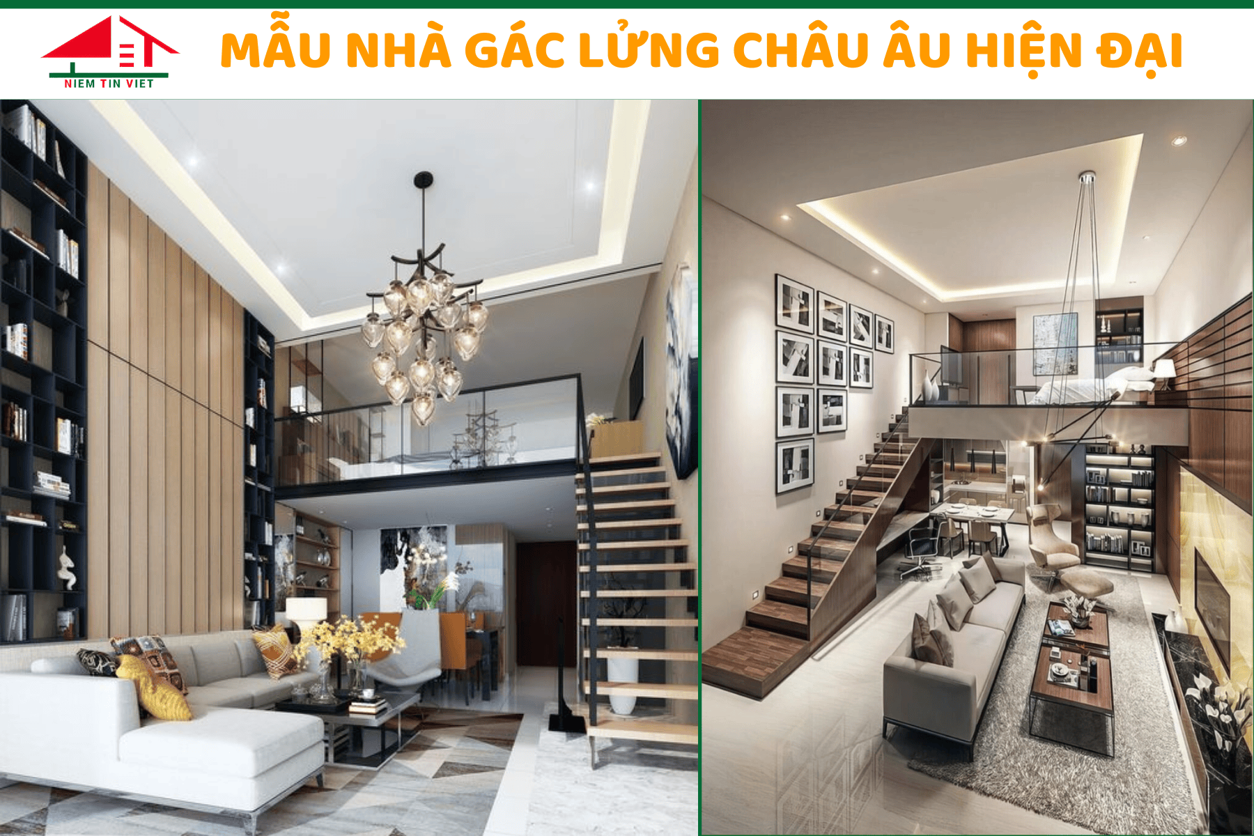 Xây nhà gác lửng 100 triệu - Châu Âu hiện đại