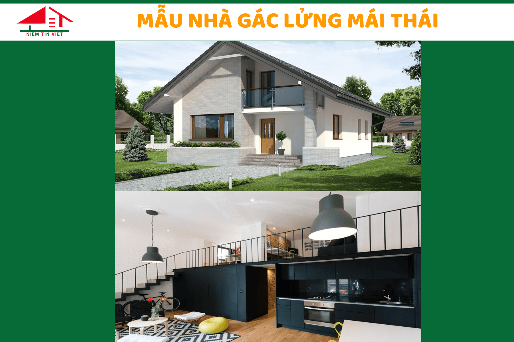 Xây nhà gác lửng 100 triệu - mẫu nhà mái Thái