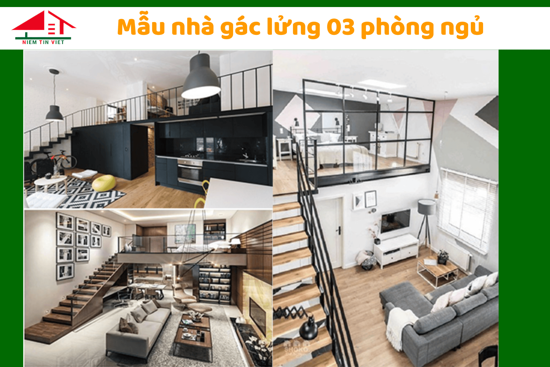 Xây nhà gác lửng 3 phòng ngủ