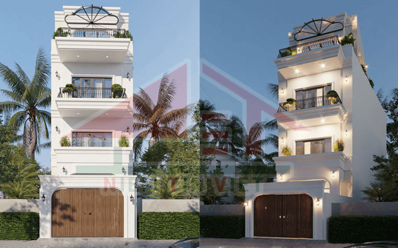 Xây nhà 4 tầng 100m2 hết bao nhiêu tiền - mẫu hiện đại