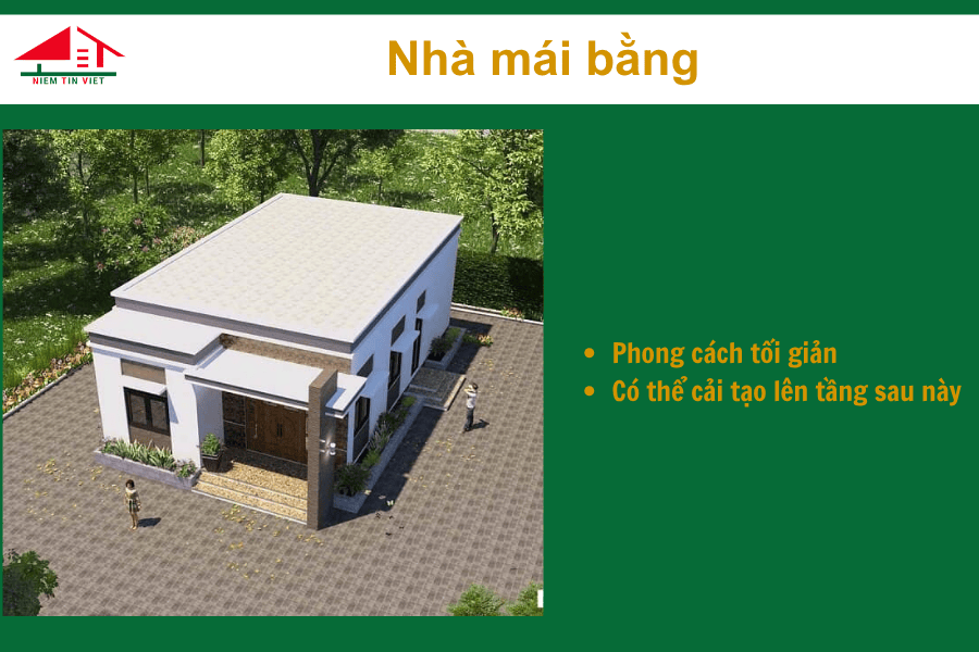 Xây nhà 1 tầng 60m2 hết bao nhiêu tiền - Nhà mái bằng