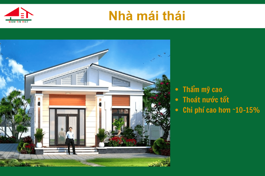 Xây nhà 1 tầng 60m2 hết bao nhiêu tiền - Nhà mái thái