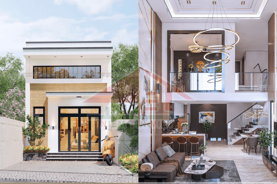 Xây nhà 400 triệu ở nông thôn - gác lửng