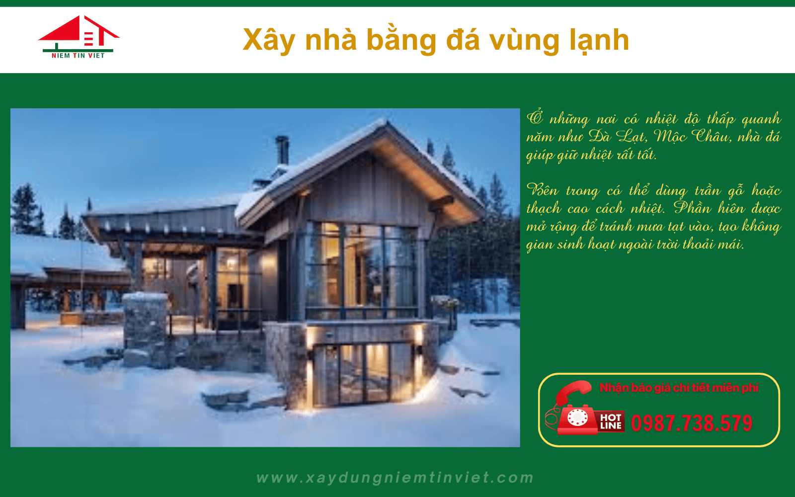 Xây nhà bằng đá - Vùng lạnh