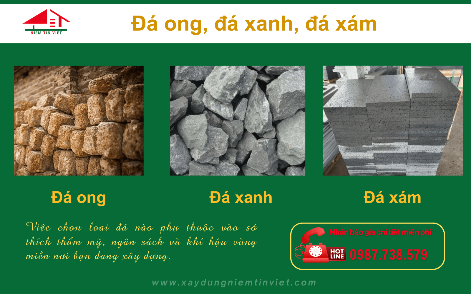 xây nhà bằng đá - Các loại đá