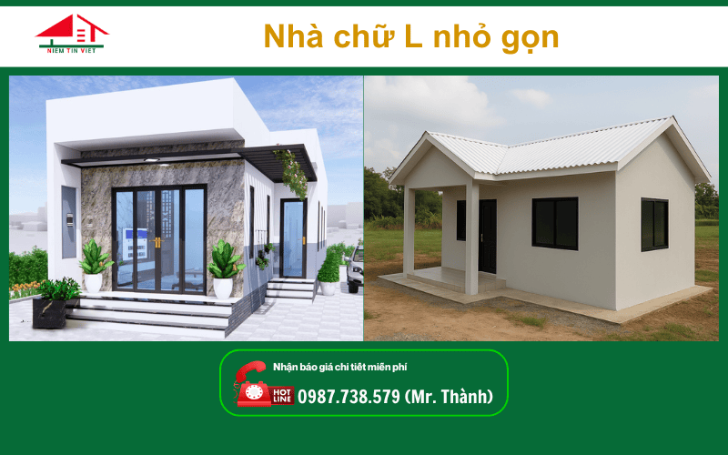 Xây nhà giá rẻ 100 triệu - nhà chữ L nhỏ