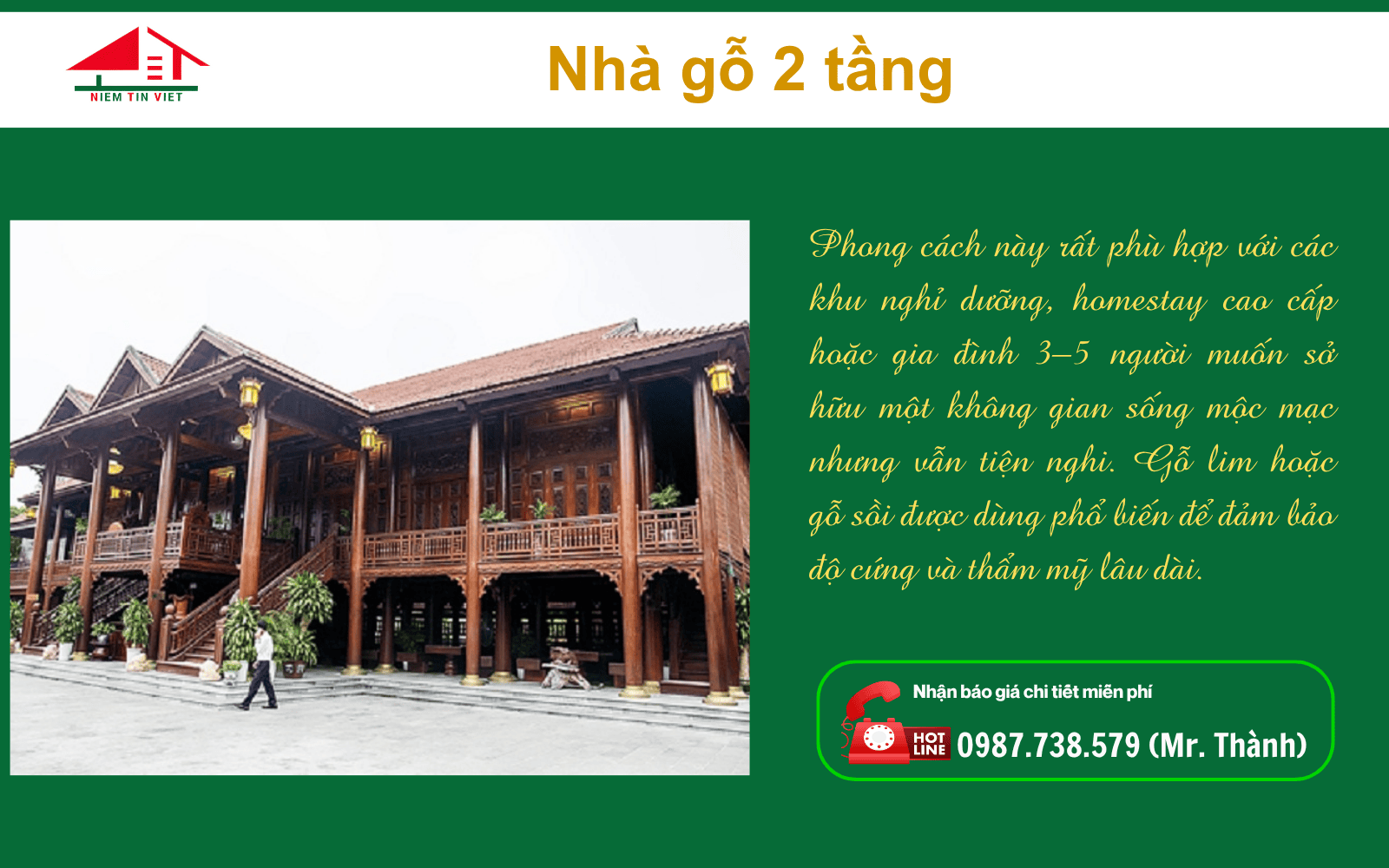 Xây nhà gỗ - Mẫu nhà 2 tầng