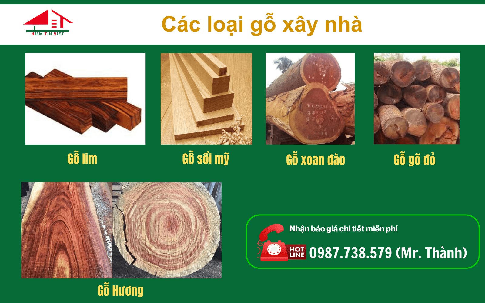 Nguyên vật liệu xây nhà gỗ