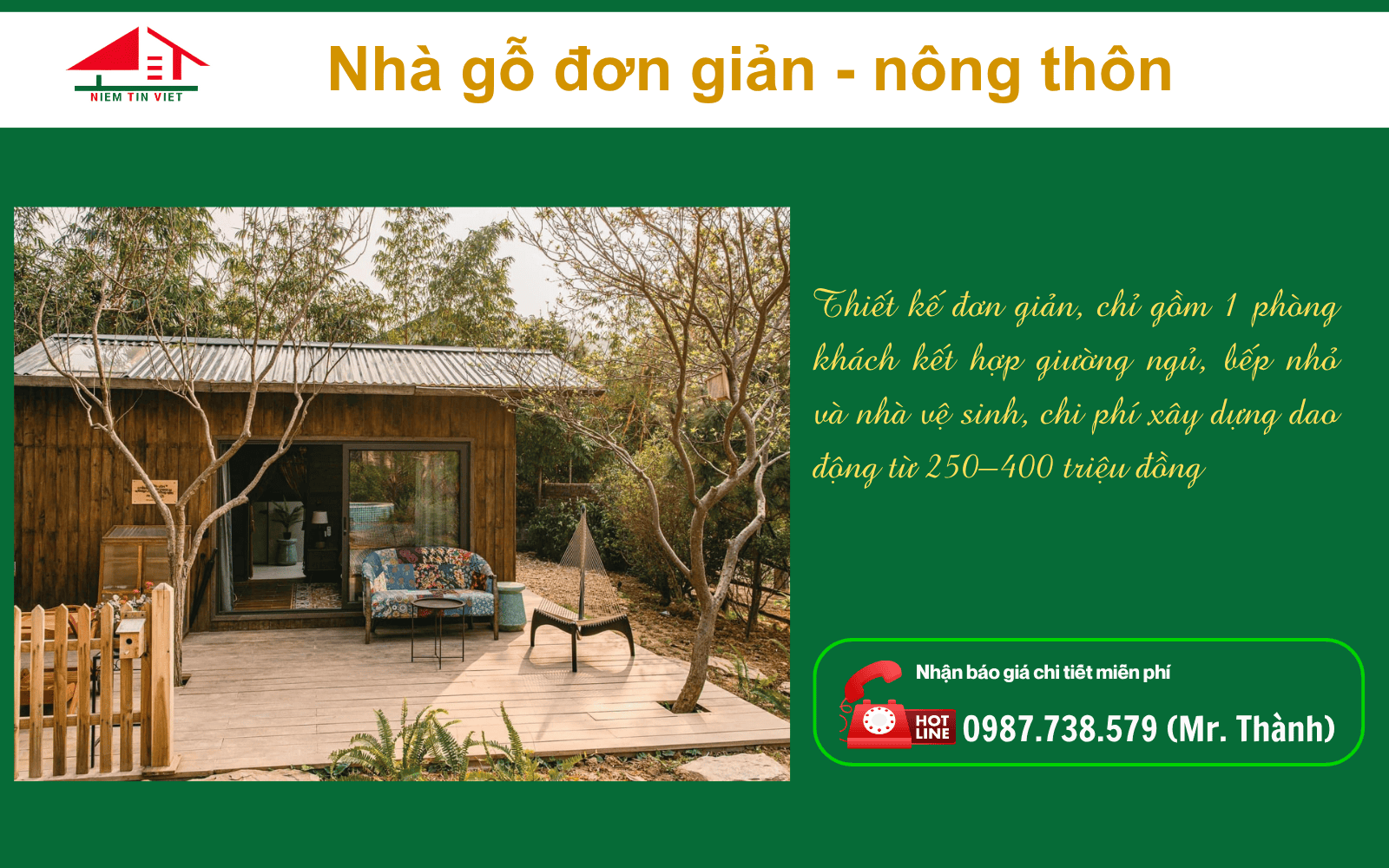 Xây nhà gỗ - Mẫu nhà đơn giản