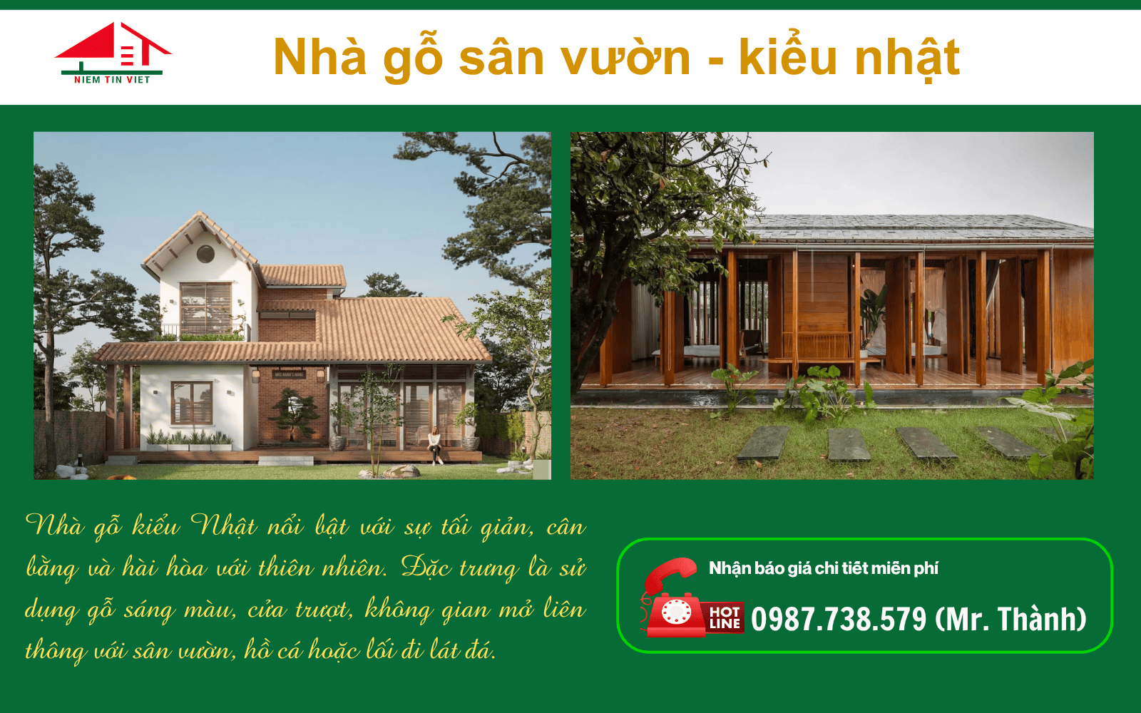 Xây nhà gỗ - kết hợp sân vườn - kiểu nhật