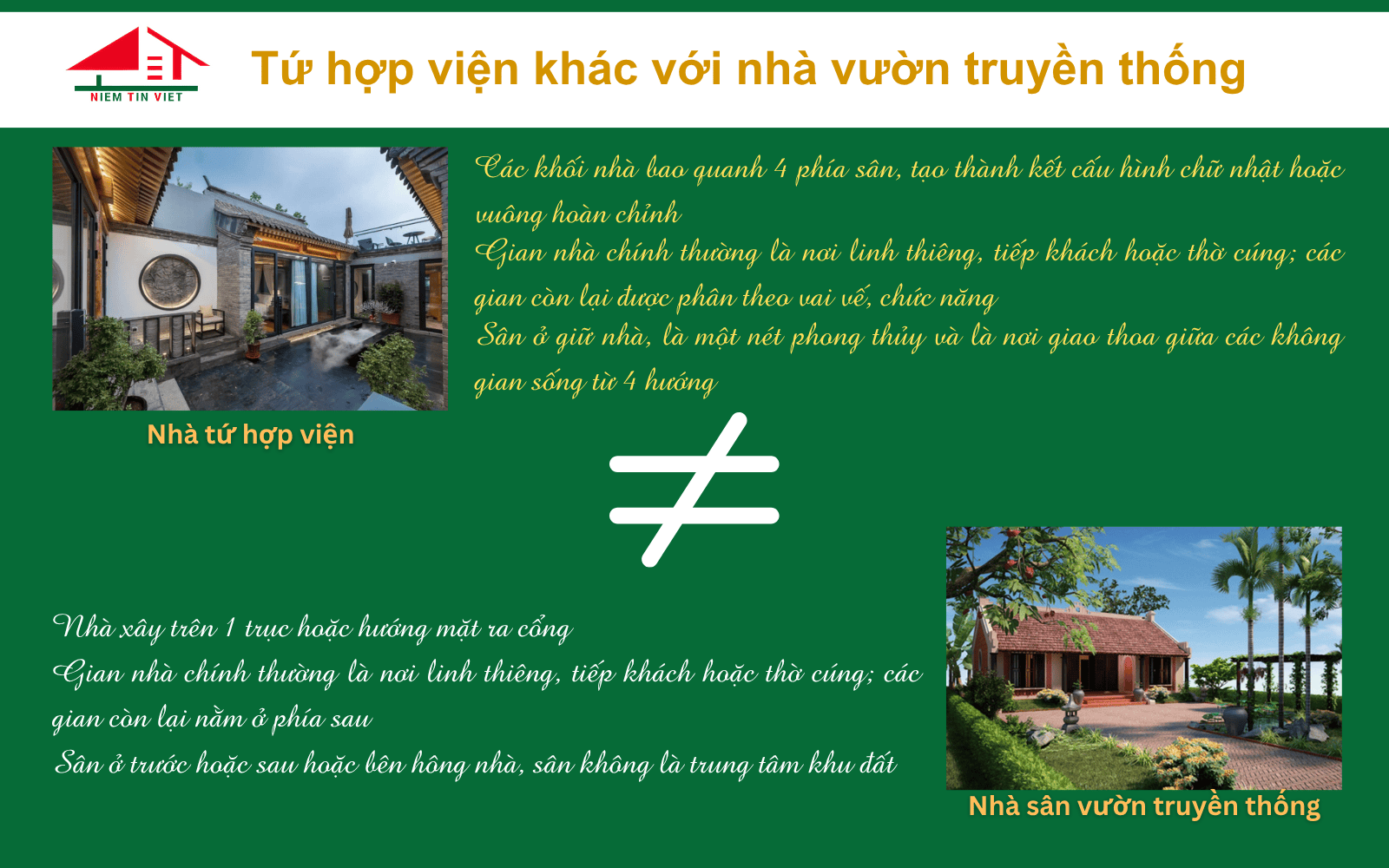Xây nhà tứ hợp viện hiện đại khác với nhà vườn truyền thống