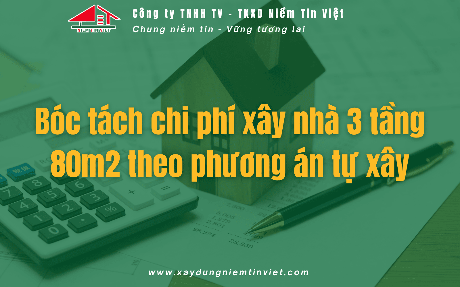 Bóc tách chi phí xây nhà 3 tầng 80m2