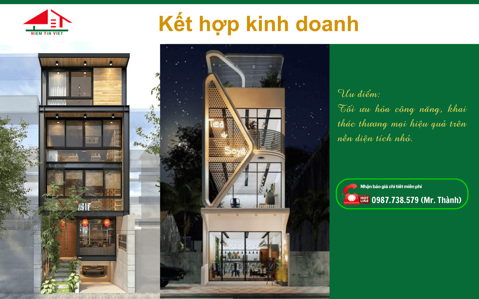 Mẫu nhà 4 tầng 40m2 - kết hợp kinh doanh