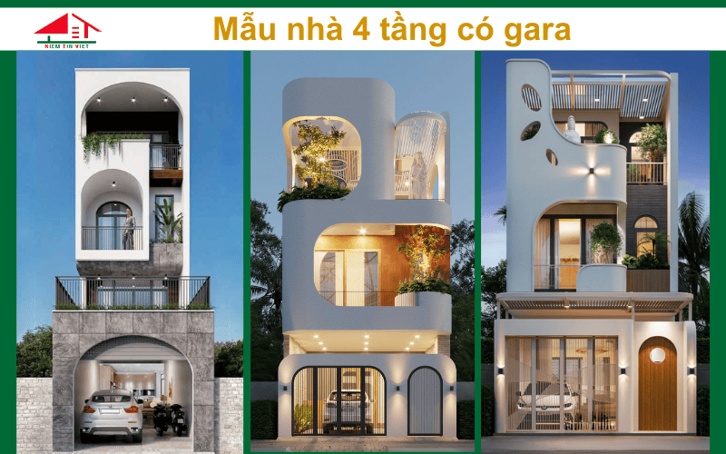 Mẫu nhà 4 tầng -có gara