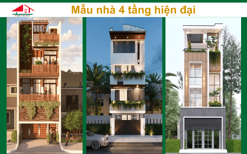 Mẫu nhà 4 tầng - hiện đại