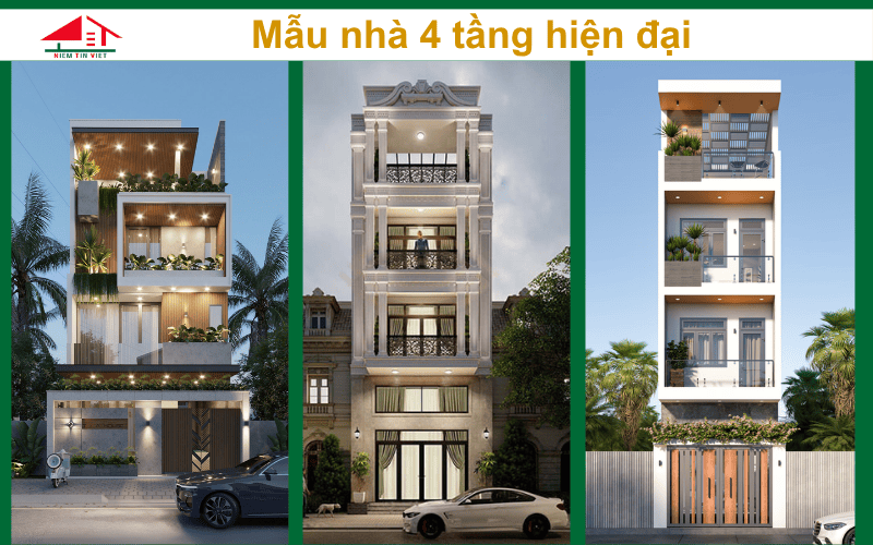 Mẫu nhà 4 tầng - hiện đại