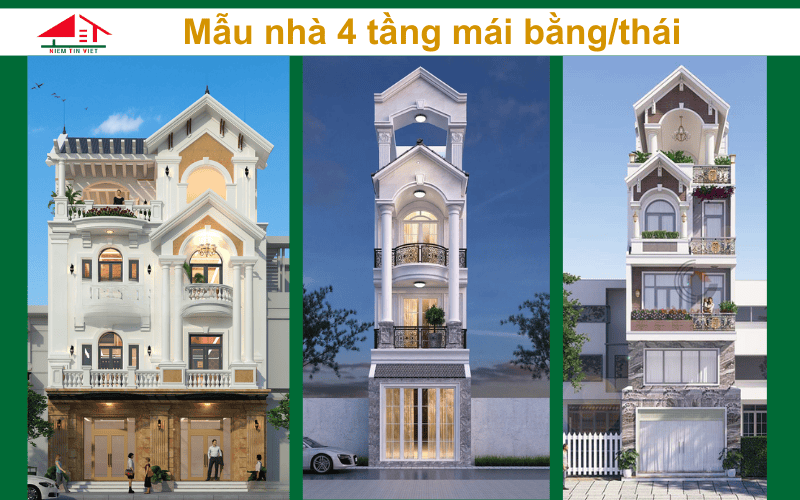 Mẫu nhà 4 tầng - mái Thái