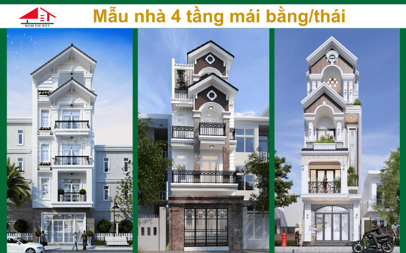 Mẫu nhà 4 tầng - mái Thái