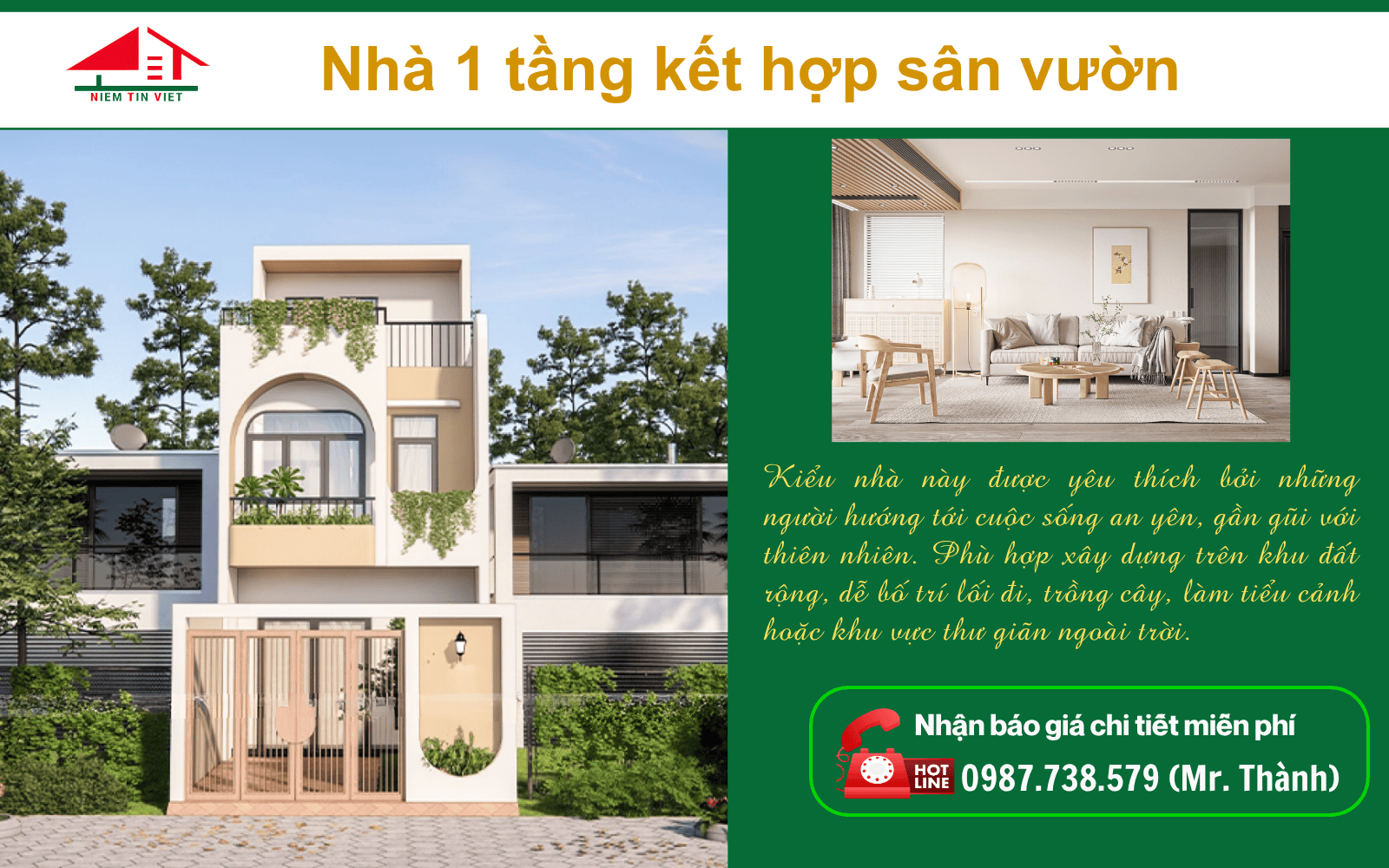xây nhà 1 tầng ở nông thôn