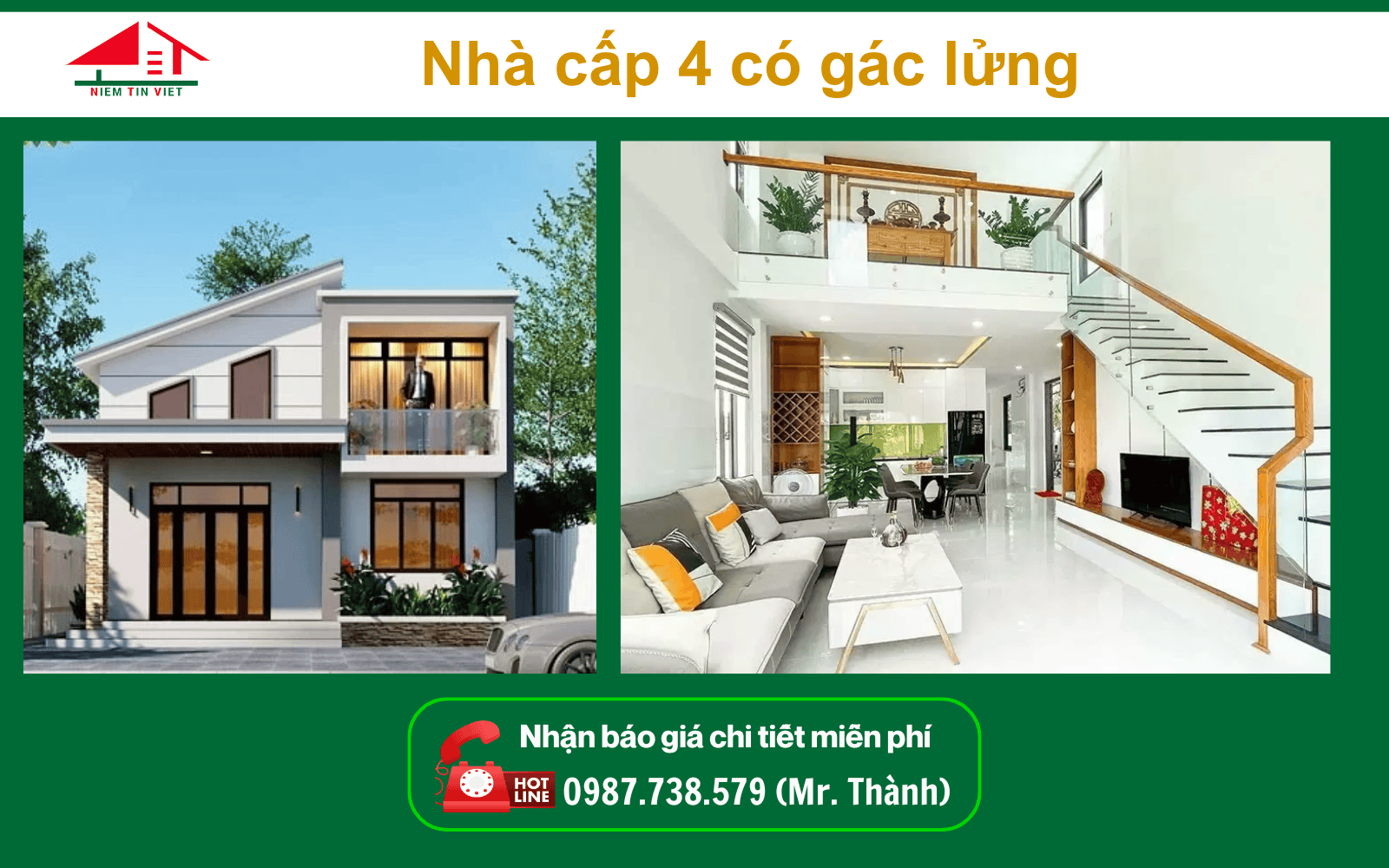 400 triệu xây nhà thế nào - mẫu gác lửng