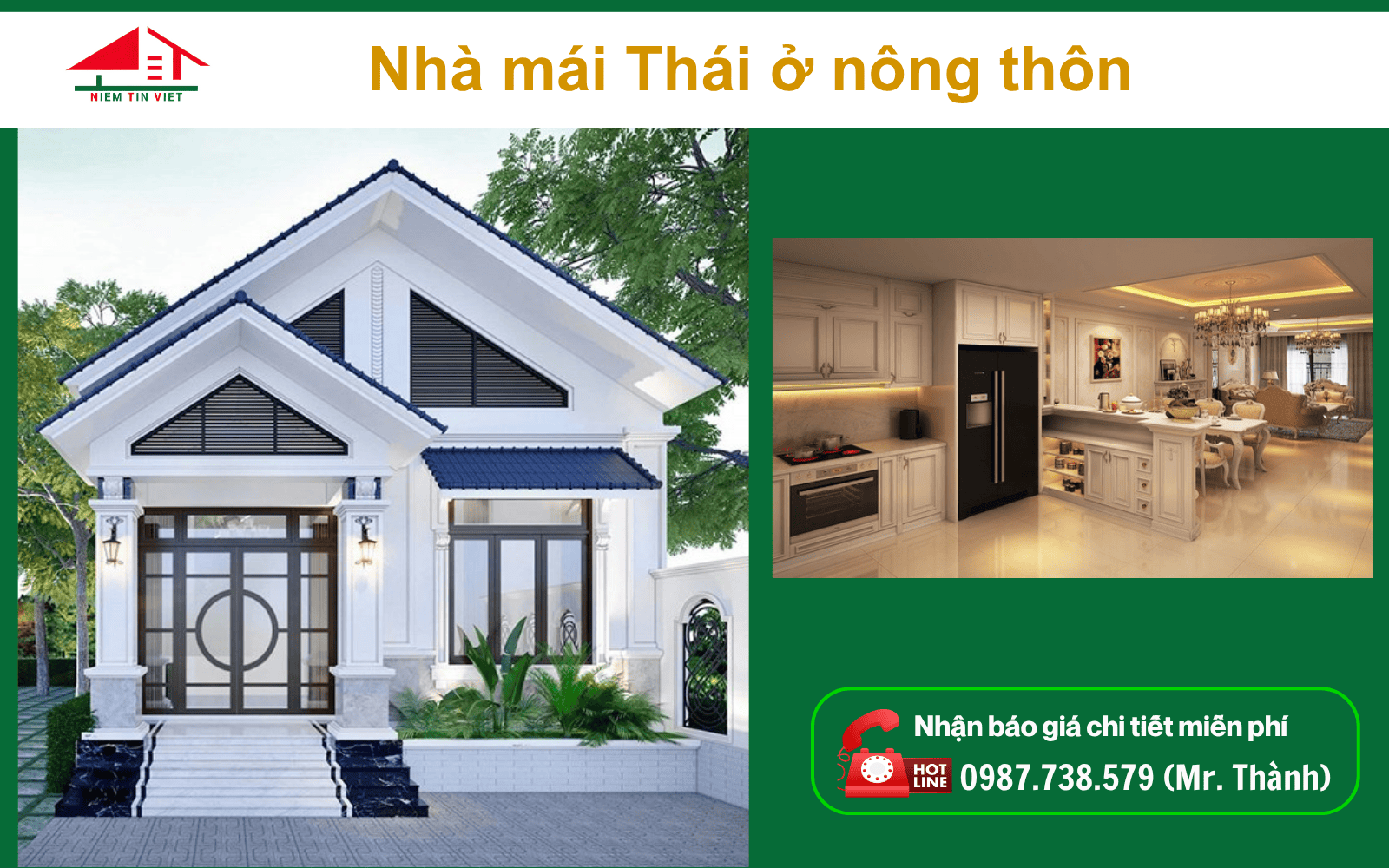 Xây nhà mái thái ở nông thôn 