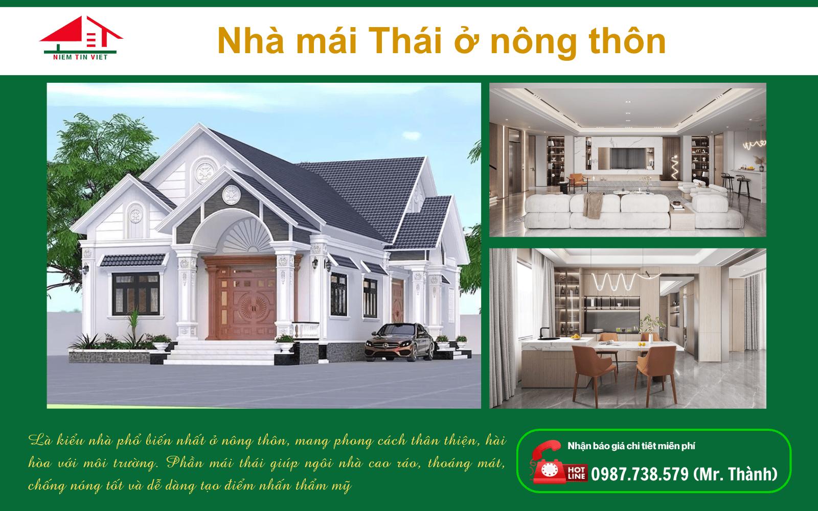 Xây nhà mái thái ở nông thôn 