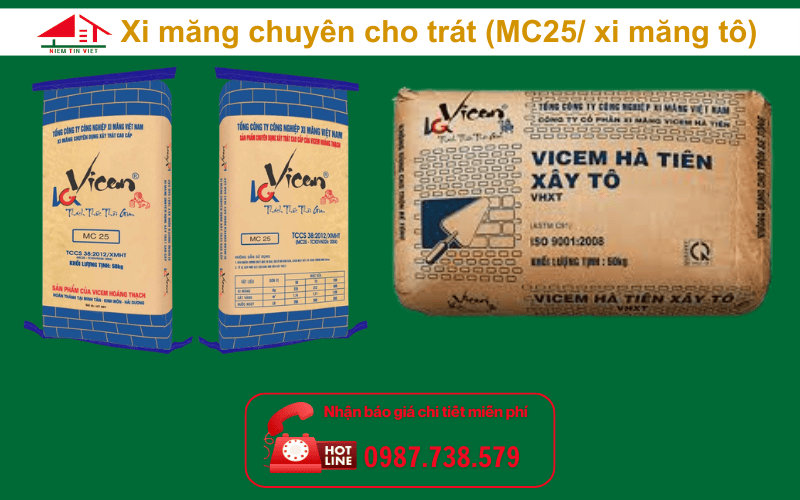 Xi măng xây nhà để trát hoặc tô